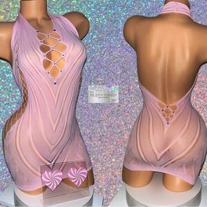 EXOTIC STRIPPER/ DANCE WEAR: 1 PIECE DRESS WITH RHINESTONES